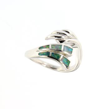 Emil Weis Opals KG - Schöner Opalinlay-Ring mit Blumenblatt-Design